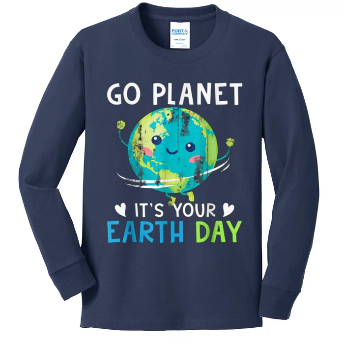 Go Planet It's Your Earth Day Kids Long Sleeve Shirt