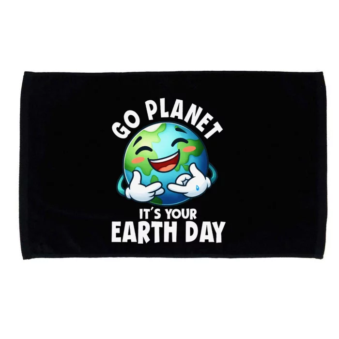 Go Planet ItS Your Earth Day Cute Earth Microfiber Hand Towel