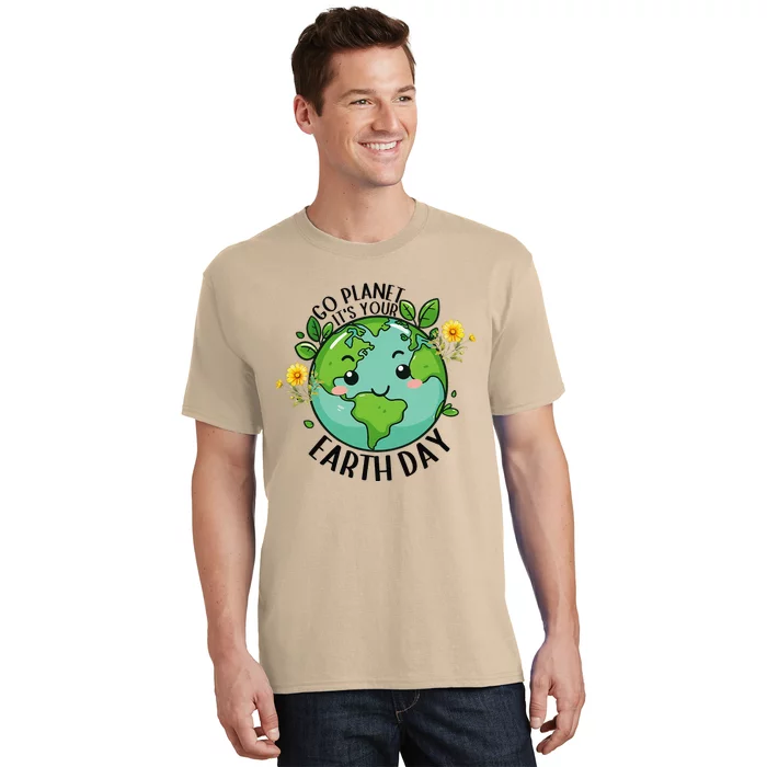 Go Planet Its Your Earth Day 2024 Teacher Cute Earth T-Shirt