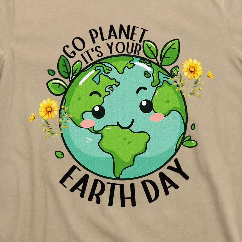 Go Planet Its Your Earth Day 2024 Teacher Cute Earth T-Shirt