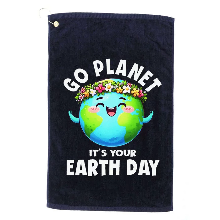 Go Planet ItS Your Earth Day Cute Earth Platinum Collection Golf Towel