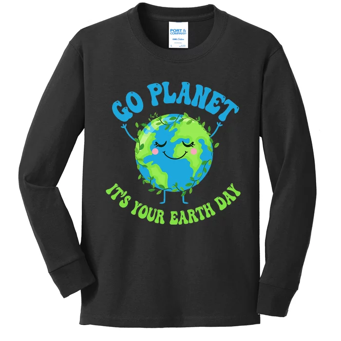 Go Planet It's Your Earth Day Environment Funny Kids Long Sleeve Shirt