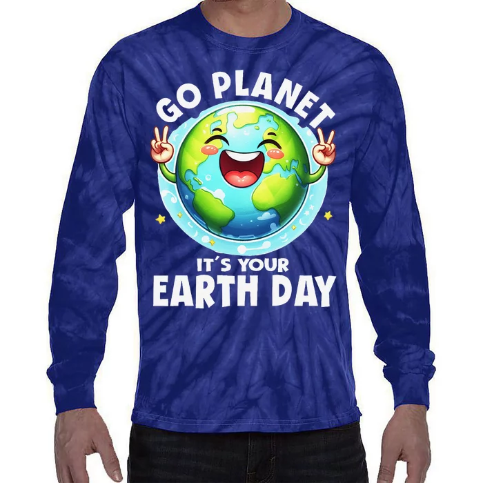 Go Planet ItS Your Earth Day Cute Earth Tie-Dye Long Sleeve Shirt