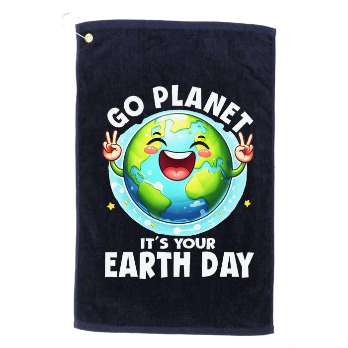 Go Planet ItS Your Earth Day Cute Earth Platinum Collection Golf Towel