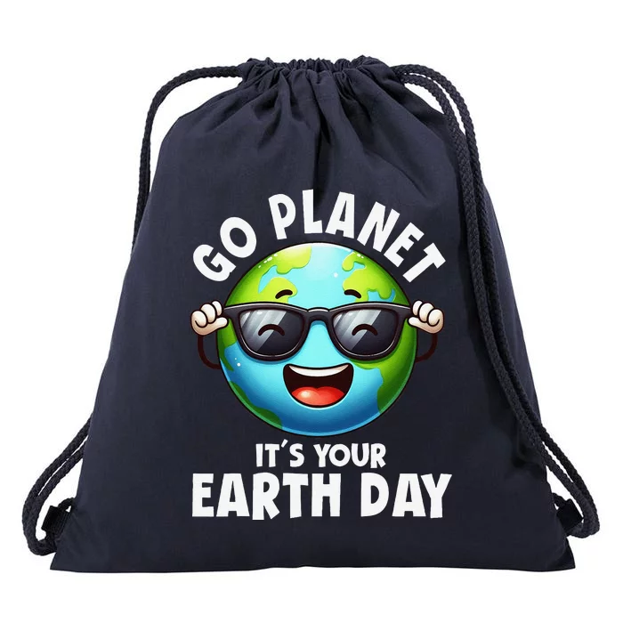 Go Planet ItS Your Earth Day Cute Earth Drawstring Bag