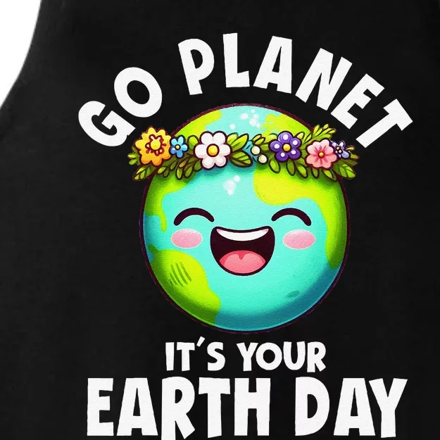 Go Planet ItS Your Earth Day Cute Earth Ladies Tri-Blend Wicking Tank