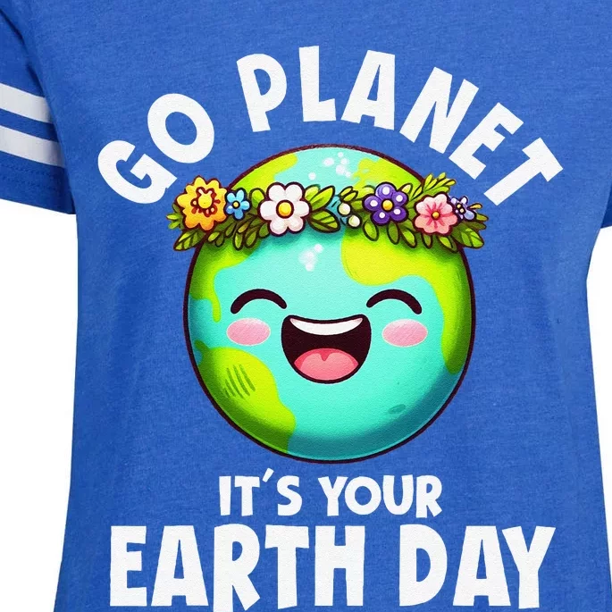 Go Planet ItS Your Earth Day Cute Earth Enza Ladies Jersey Football T-Shirt