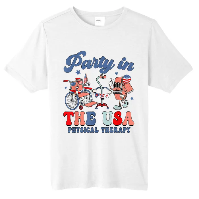 Groovy Party In The Usa Physical Therapist 4th Of July ChromaSoft Performance T-Shirt