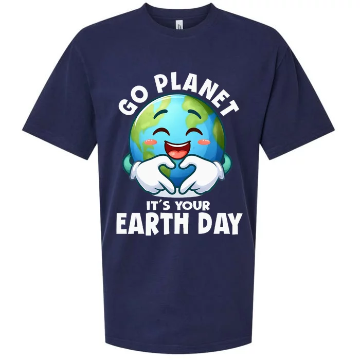 Go Planet ItS Your Earth Day Cute Earth Sueded Cloud Jersey T-Shirt