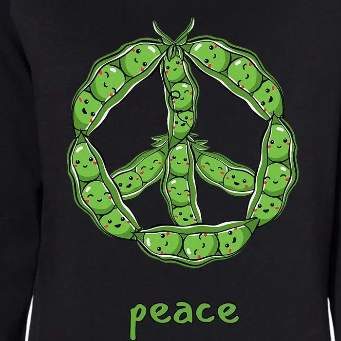 Green Peas In A Pod Peace Symbol Womens California Wash Sweatshirt