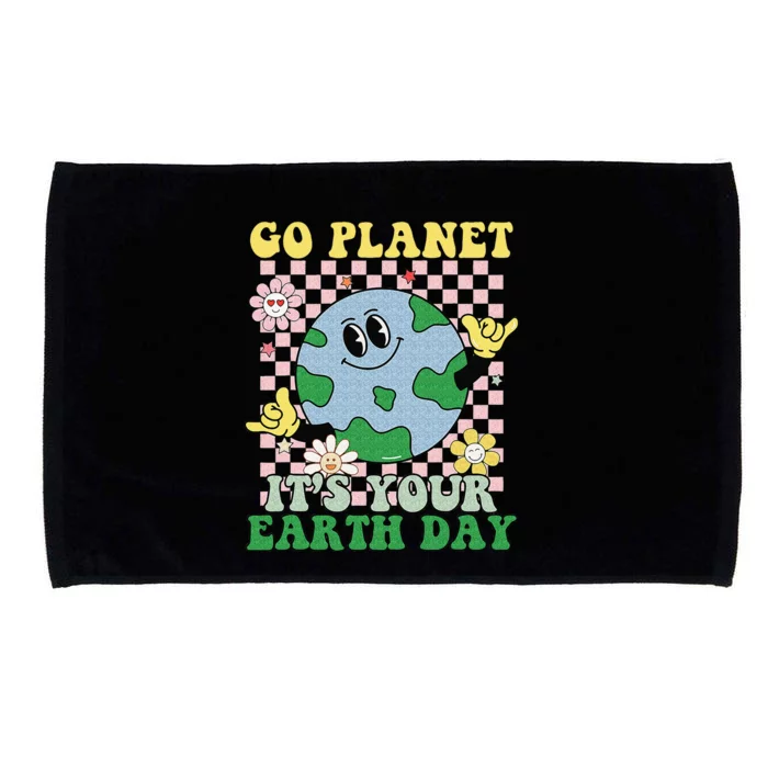 Go Planet Its Your Earth Day Peace Groovy Microfiber Hand Towel