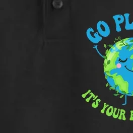 Go Planet It's Your Earth Day Environment Funny Dry Zone Grid Performance Polo