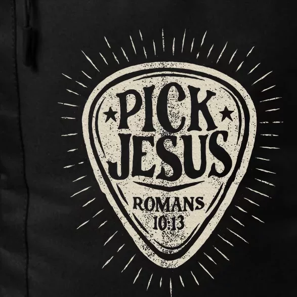 Guitar Pick Jesus Christian Music Guitarist Pastor Daily Commute Backpack