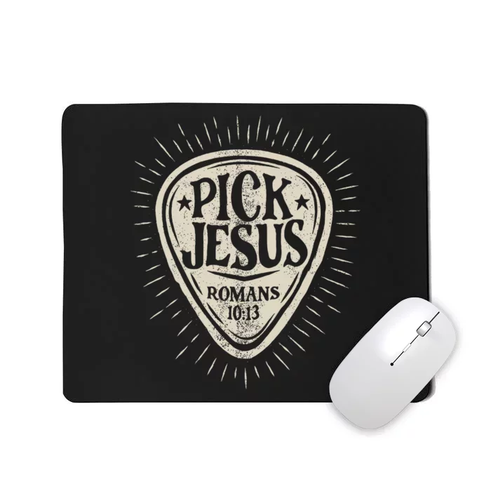 Guitar Pick Jesus Christian Music Guitarist Pastor Retro Mousepad