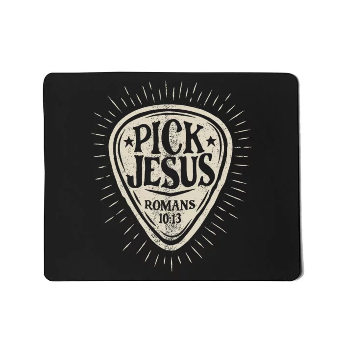 Guitar Pick Jesus Christian Music Guitarist Pastor Retro Mousepad