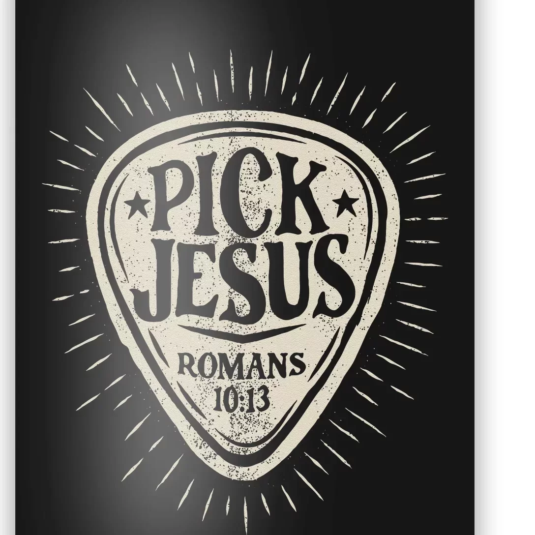 Guitar Pick Jesus Christian Music Guitarist Pastor Retro Poster