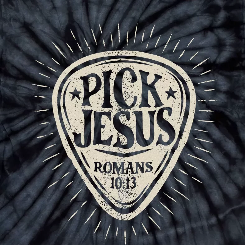 Guitar Pick Jesus Christian Music Guitarist Pastor Retro Tie-Dye T-Shirt