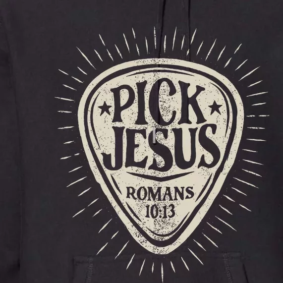 Guitar Pick Jesus Christian Music Guitarist Pastor Premium Hoodie