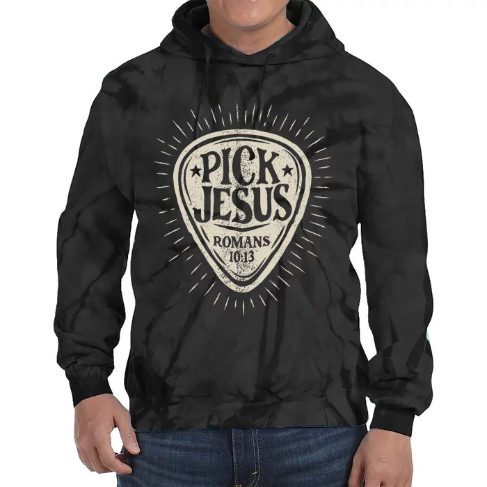 Guitar Pick Jesus Christian Music Guitarist Pastor Tie Dye Hoodie