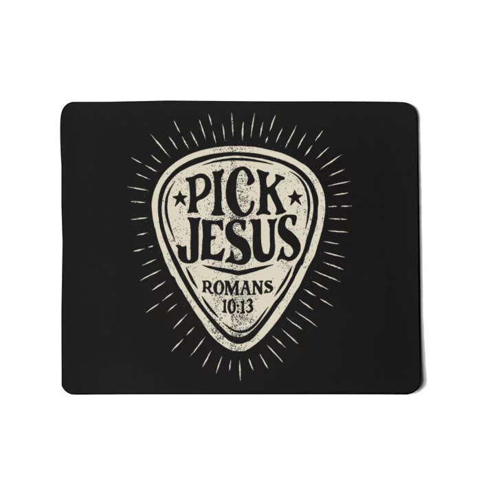 Guitar Pick Jesus Christian Music Guitarist Pastor Retro Mousepad