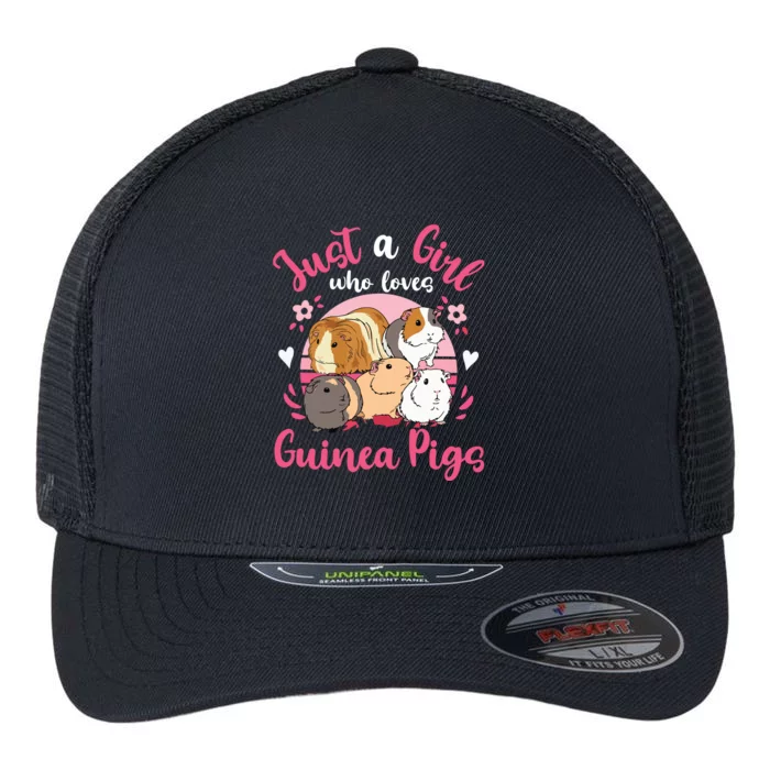 Guinea Pig Just A Girl Who Loves Guinea Pigs Flexfit Unipanel Trucker Cap