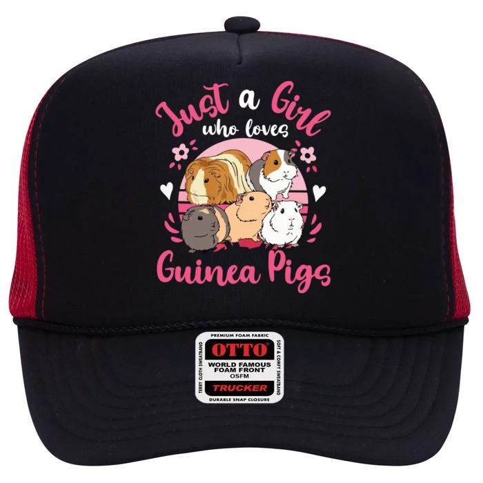 Guinea Pig Just A Girl Who Loves Guinea Pigs High Crown Mesh Trucker Hat