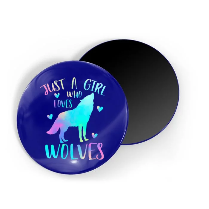 Just a Girl Who Loves wolves Watercolor Magnet