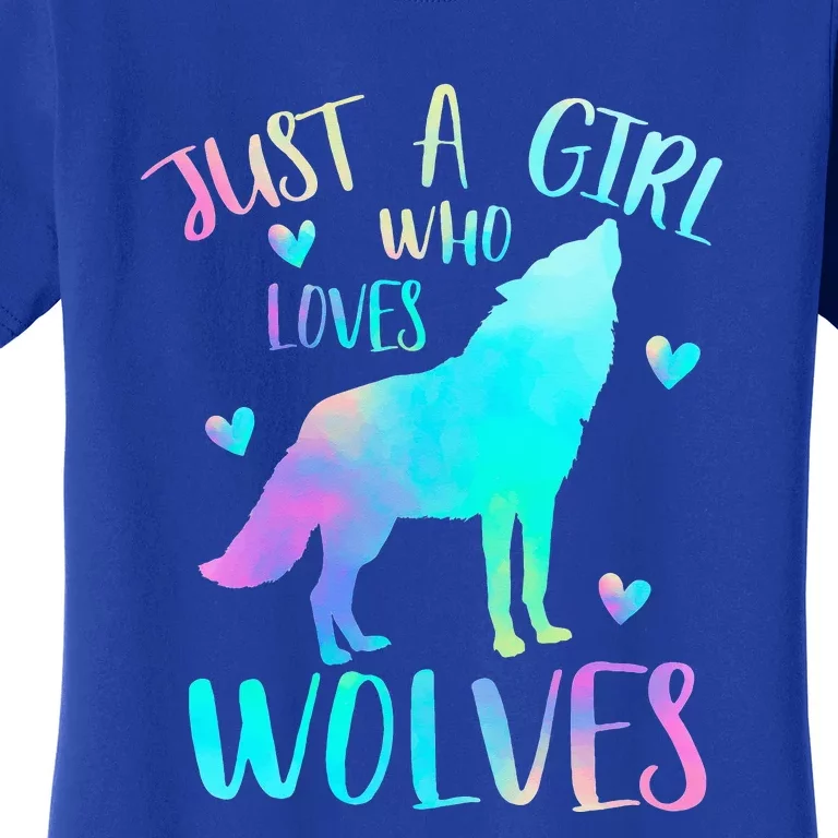 Just a Girl Who Loves wolves Watercolor Women's T-Shirt