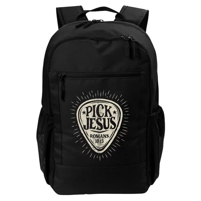 Guitar Pick Jesus Christian Music Guitarist Pastor Retro Daily Commute Backpack