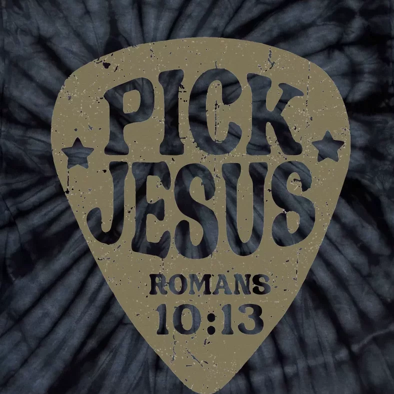 Guitar Pick Jesus Christian Music Guitarist Pastor Retro Tie-Dye T-Shirt