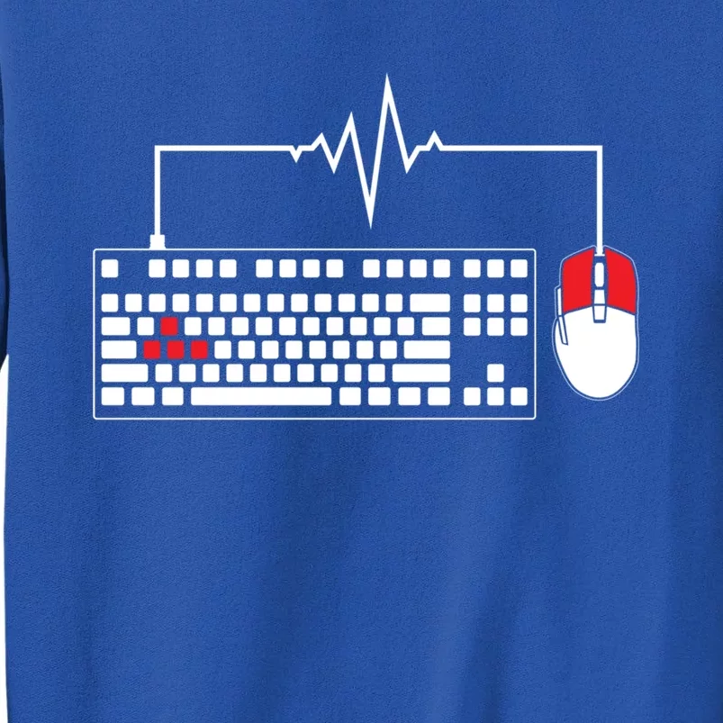 Gaming Pc Keyboard Mouse Christmas Gift Gamer Heartbeat Funny Gift Tall Sweatshirt