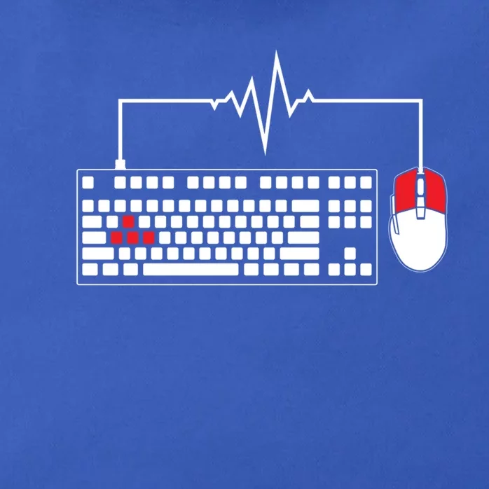 Gaming Pc Keyboard Mouse Christmas Gift Gamer Heartbeat Funny Gift Zip Tote Bag