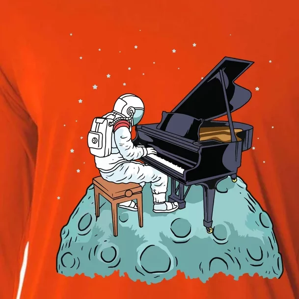 Grand Piano Kids Pianist Gift Astronaut Music Piano Cooling Performance Long Sleeve Crew