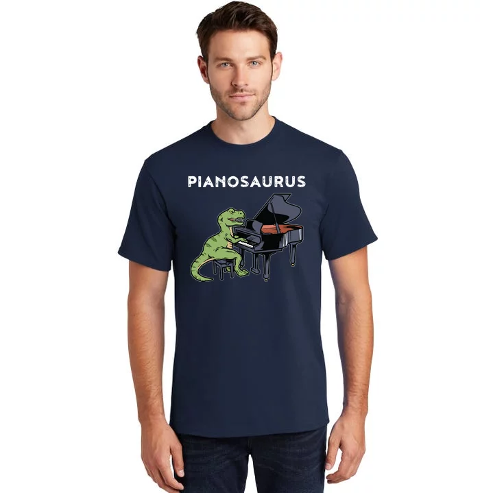 Grand Piano Kids Pianist Gift Dinosaur Music Piano Tall T-Shirt