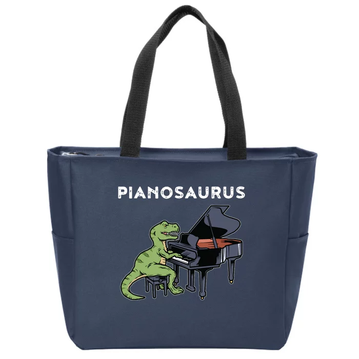 Grand Piano Kids Pianist Gift Dinosaur Music Piano Zip Tote Bag