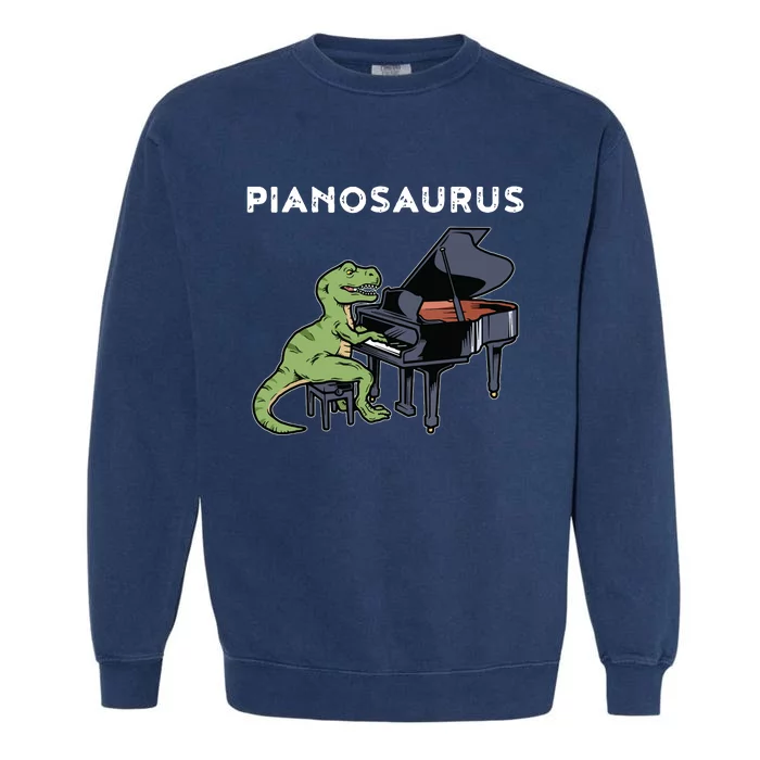 Grand Piano Kids Pianist Gift Dinosaur Music Piano Garment-Dyed Sweatshirt