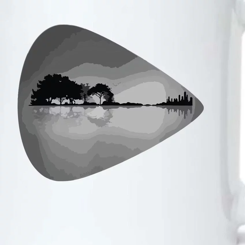 Guitar Pick Lake Reflections Music Lover Guitar Black Color Changing Mug