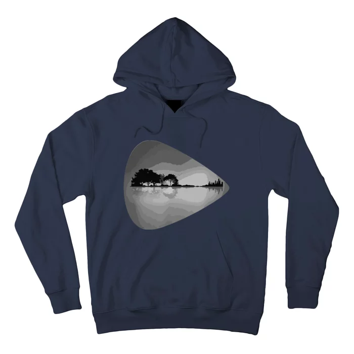 Guitar Pick Lake Reflections Music Lover Guitar Hoodie