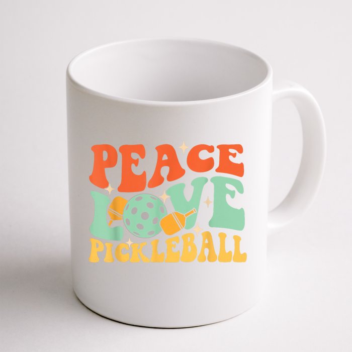 Groovy Peace Love Pickleball Pickleball Player Best Gift Pickleballers Front & Back Coffee Mug