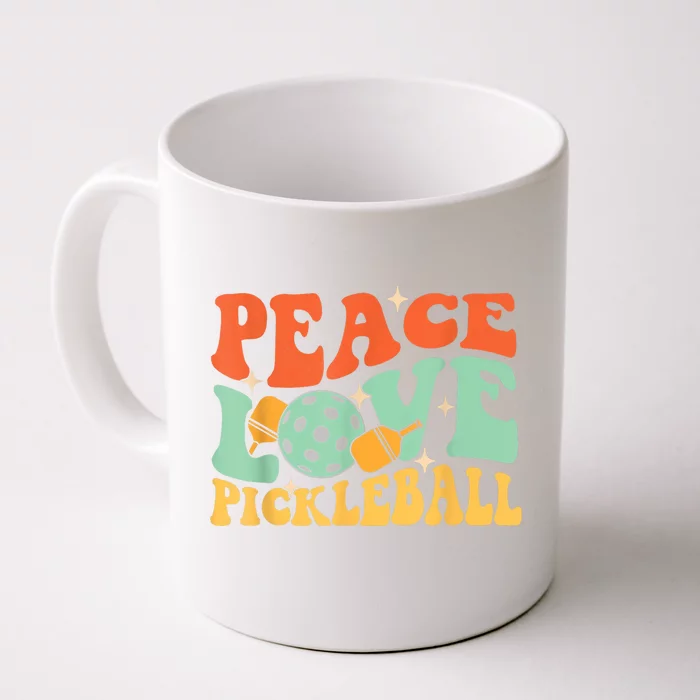 Groovy Peace Love Pickleball Pickleball Player Best Gift Pickleballers Front & Back Coffee Mug