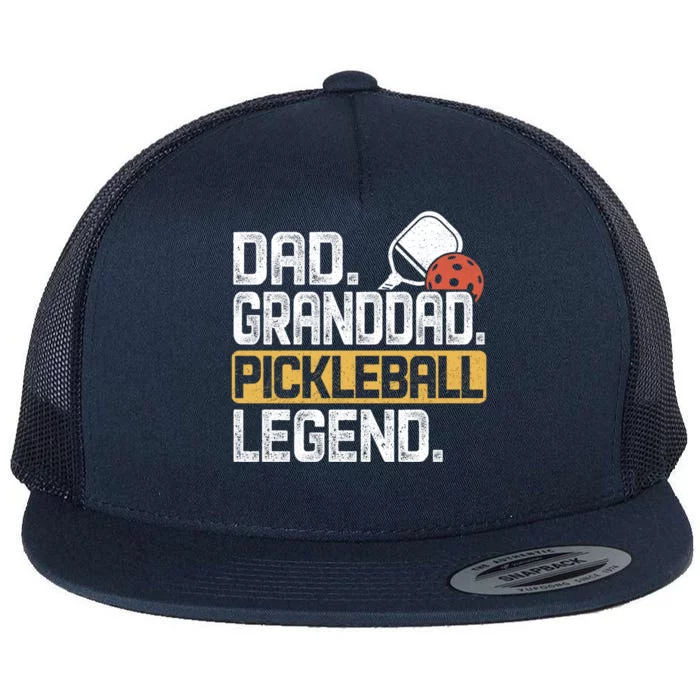 Granddad Pickleball Legend Dad Funny Great Gift Flat Bill Trucker Hat