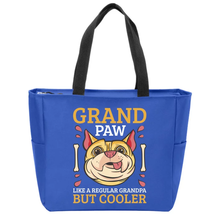 Grand Paw Like A Regular Grandpa But Cooler Great Gift Zip Tote Bag