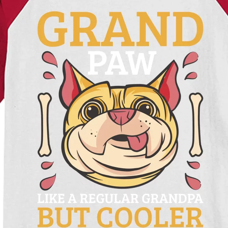 Grand Paw Like A Regular Grandpa But Cooler Great Gift Kids Colorblock Raglan Jersey