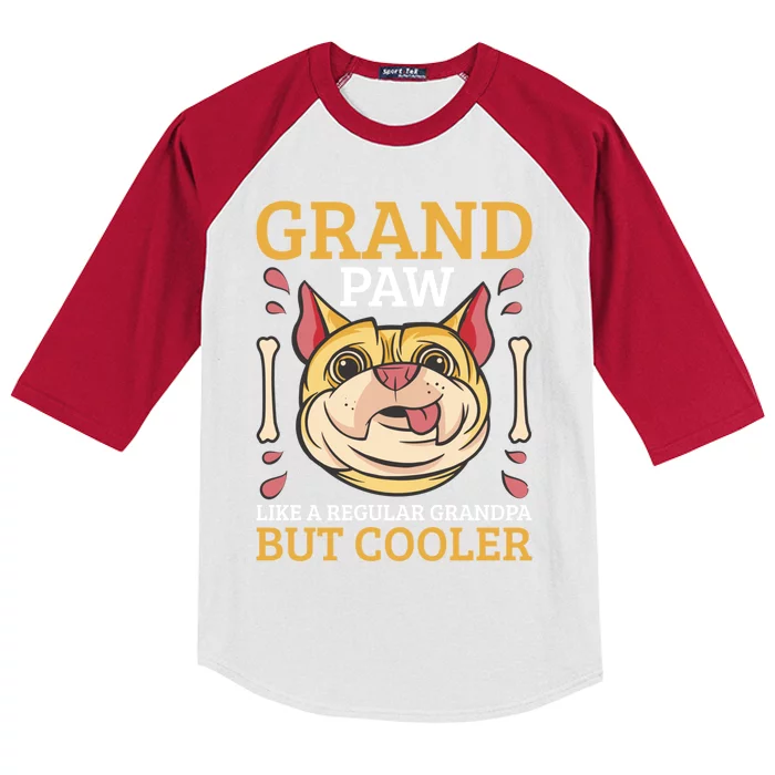 Grand Paw Like A Regular Grandpa But Cooler Great Gift Kids Colorblock Raglan Jersey