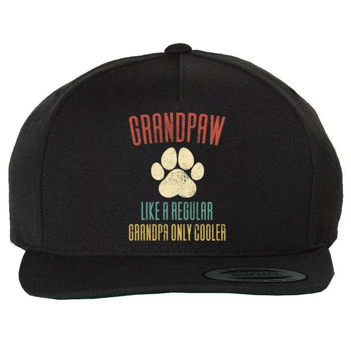 Grand Paw Like A Regular Grandpa But Cooler Gift Wool Snapback Cap