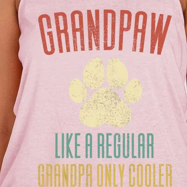 Grand Paw Like A Regular Grandpa But Cooler Gift Women's Knotted Racerback Tank