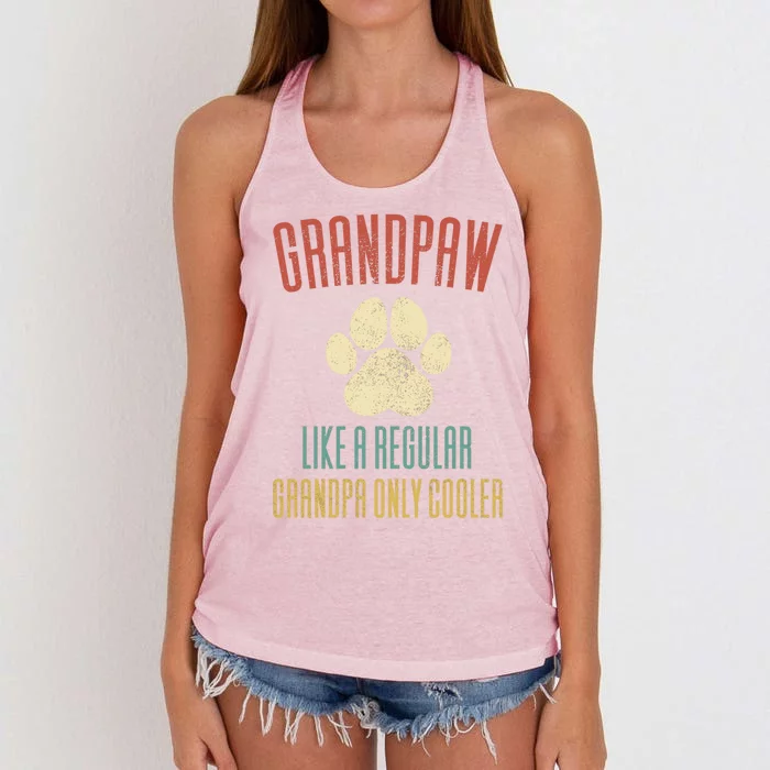 Grand Paw Like A Regular Grandpa But Cooler Gift Women's Knotted Racerback Tank