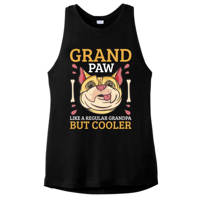 Grand Paw Like A Regular Grandpa But Cooler Gift Ladies Tri-Blend Wicking Tank