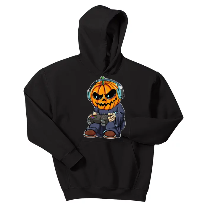 Gamer Pumpkin Lazy Halloween Costume Cool Videogame Gaming Kids Hoodie