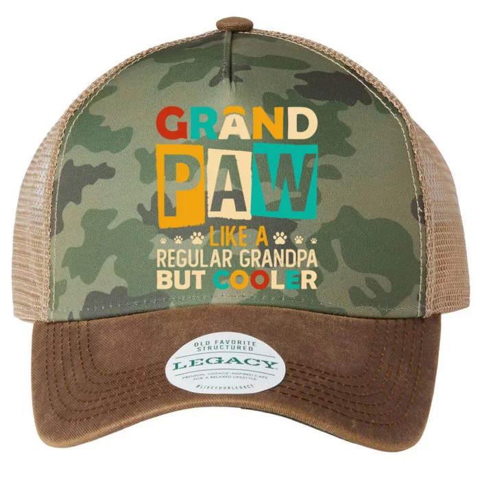 Grand Paw Like A Regular Grandpa But Cooler Gift Legacy Tie Dye Trucker Hat